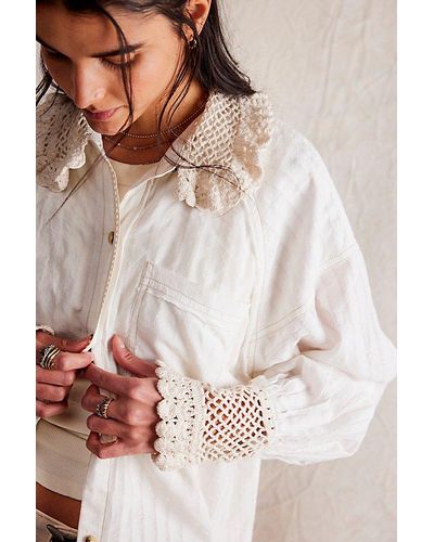 Free People We The Free Rhiannon Crochet Shirt - Natural