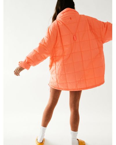 Free People Riley Recycled Popover Packable Puffer - Orange