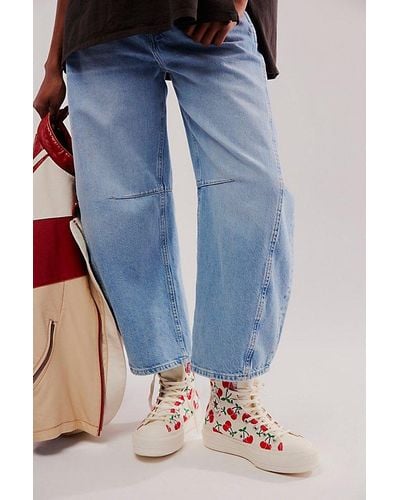 Free People Chuck Taylor All Star Hi Lift Cherries Sneakers - Blue