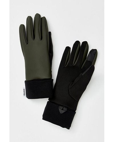 Rains W1 Gloves At Free People In Green, Size: Medium - Black