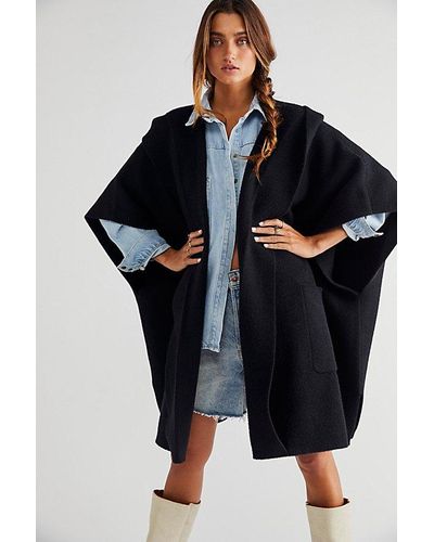Free People All I Need Cosy Hooded Kimono At In Black - Green