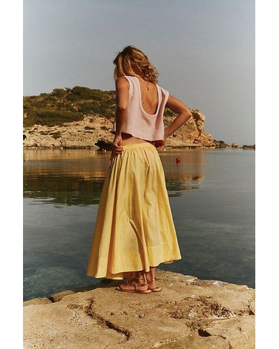Free People Lowen Midi Skirt - Yellow