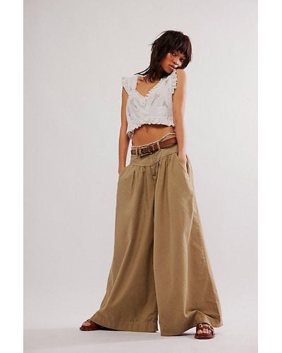 NSF Talise Super Wide Trousers - Natural