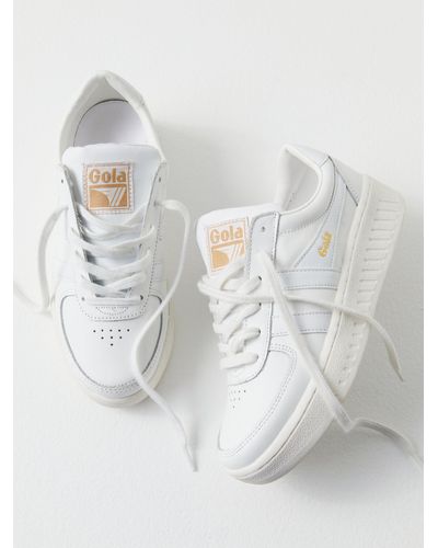 Free People Grandslam Leather Sneakers - White