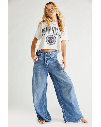 Free People Old West Slouchy Jeans At Free People In Canyon Blue, Size: 24