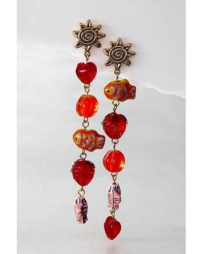Free People Euro Summer Dangles - Red