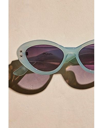 Free People Star Studded Cat Eye Sunglasses - Blue