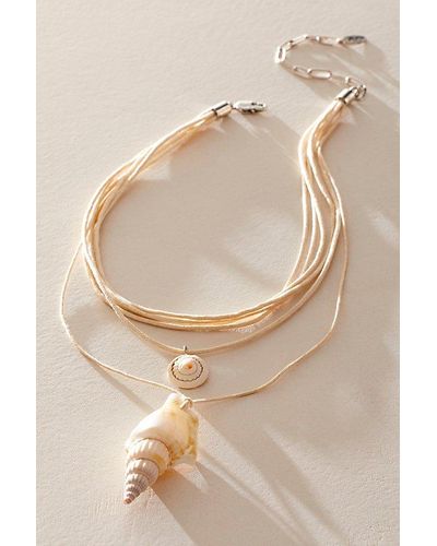 Free People Carolina Shell Layered Necklace - Natural