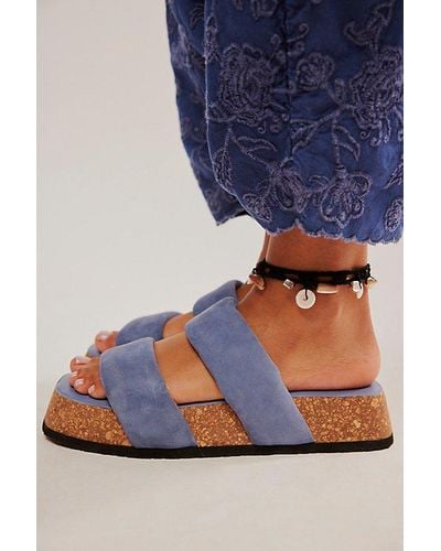 Free People Fairmount Flared Sandals - Blue