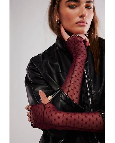 Free People Coucou Lola Swiss Dot Gloves - Multicolor