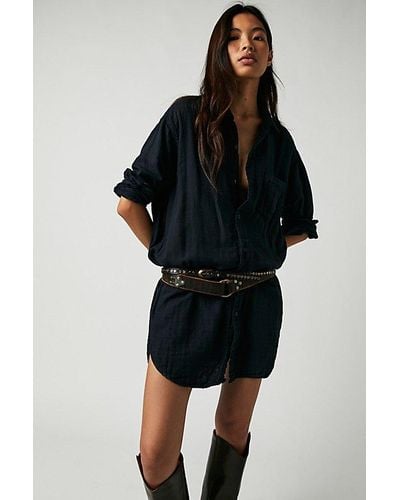 CP Shades Marella Double Cloth Buttondown Shirt At Free People In Ink, Size: Xs - Black