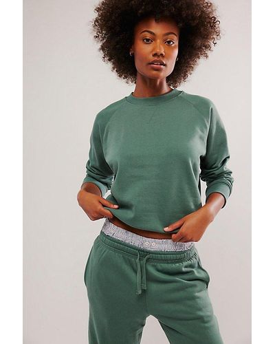 Free People Recycled Fleece Sweatshirt - Green