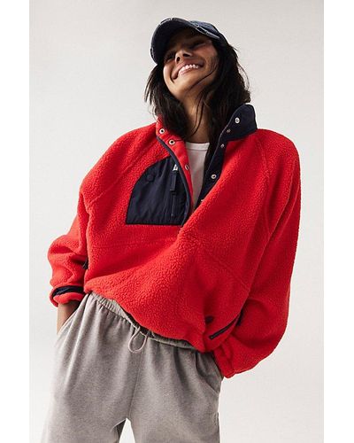 Free People Hit The Slopes Colorblock Pullover - Red