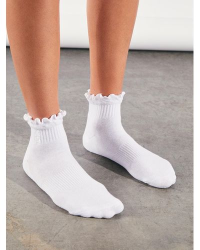 Free People Movement Classic Ruffle Socks - White