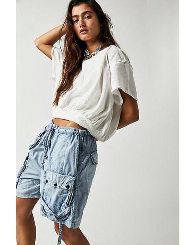 Free People Moon Bay Parachute Shorts At In Cashmere Blue, Size: Xs