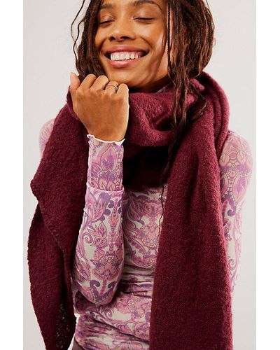 Free People Rangeley Recycled Blend Scarf in Red | Lyst