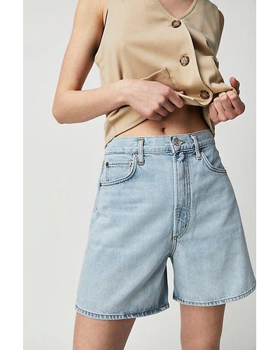 Agolde Stella Shorts At Free People In Innovate, Size: 26 - Blue