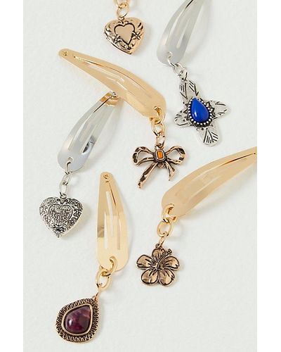 Free People Charming Hearts Barrettes - Natural