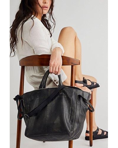 Free People Leslie Leather Satchel By Fp Collection - Black