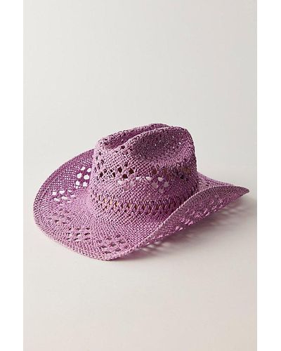 Free People Byron Bay Woven Cowboy Hat - Pink
