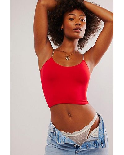 Intimately By Free People Skinny Strap Seamless Brami - Red
