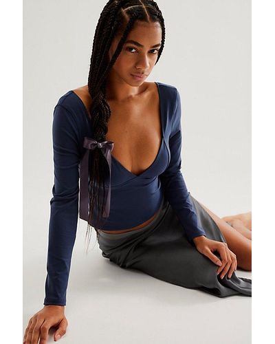 Intimately By Free People Duo Corset Long-sleeve Cami - Blue