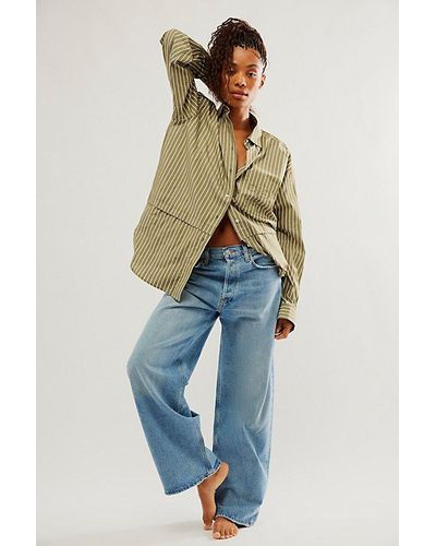 Agolde Low-rise Baggy Jeans At Free People In Libertine, Size: 30 - Blue