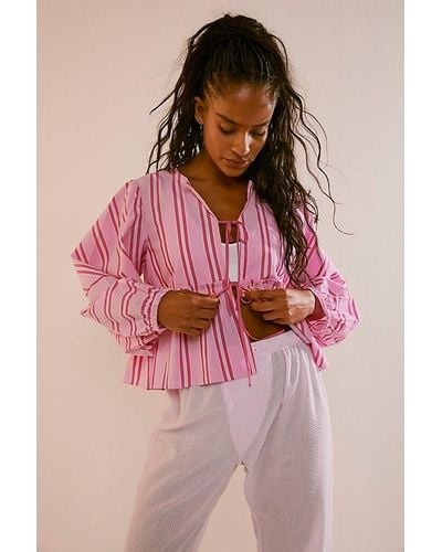 Free People Brunch Babe Blouse - Pink