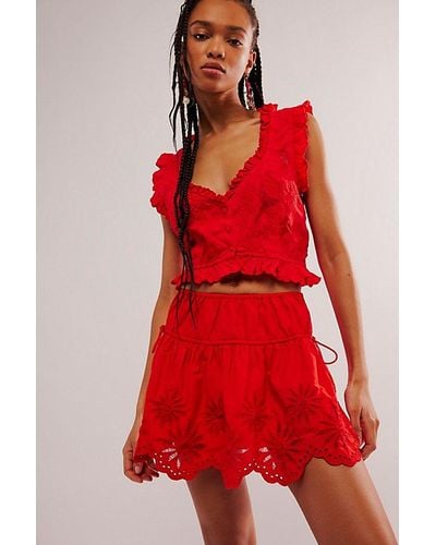 Free People Wildest Dreams Mini Skirt - Red