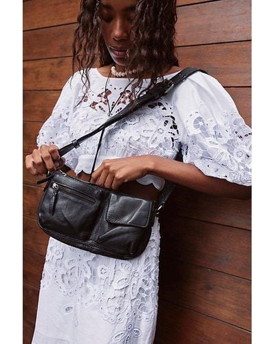 Free People Wade Leather Sling At In Black