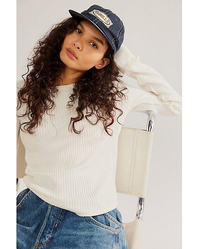 Thrills Rise Above 6 Panel Cap At Free People In Ebony - White