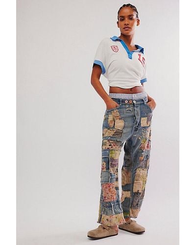 Magnolia Pearl Patchwork Trousers - Blue