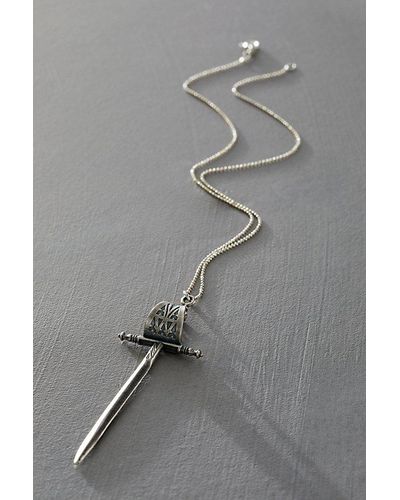 Alkemie Sterling Sword Necklace - Gray