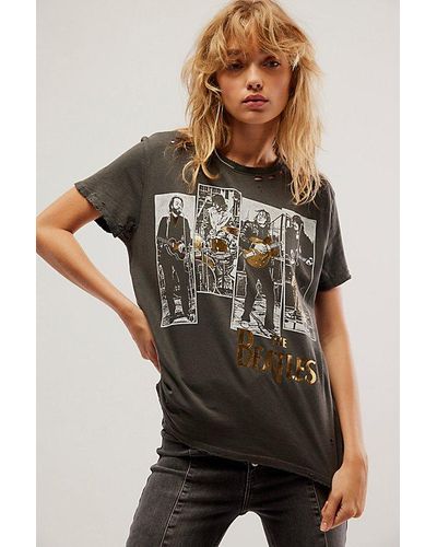 Junk Food Beatles Rooftop Tee At Free People In Vintage Black, Size: Medium - Multicolour