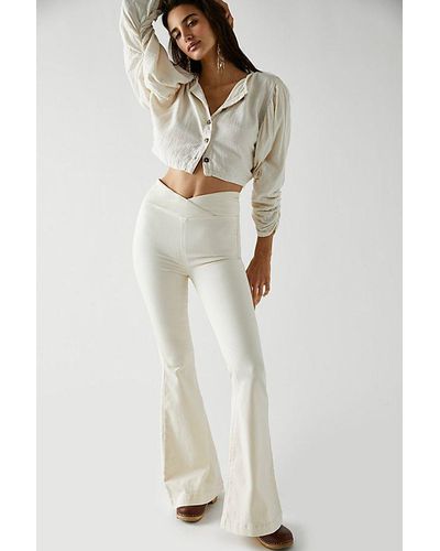 Free people hotsell white bell bottoms
