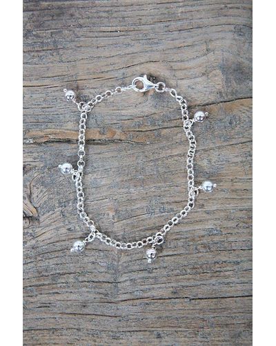Free People Sterling Silver Anklet Chain With Circle & Bells Selected - Gray
