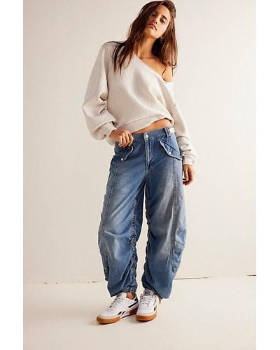 Free People We The Free In A Cinch Denim Pull-on Jeans - Blue