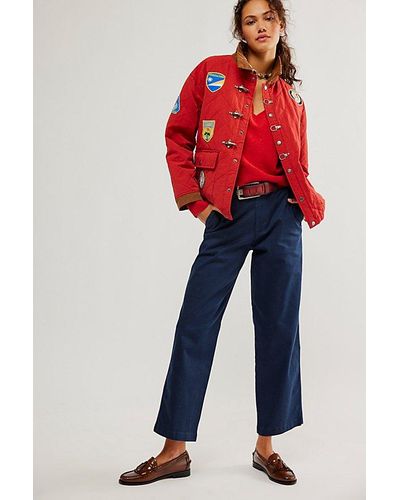 Dockers Original Khaki High Straight Jeans At Free People In Navy Blazer, Size: 28 - Red