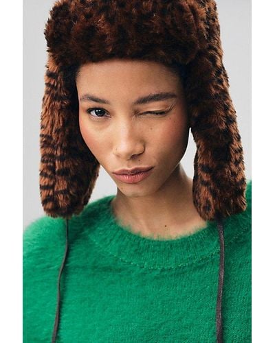 Kangol Trapper Hat At Free People In Leopard, Size: Small - Green