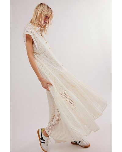 Free People Marieanne Eyelet Maxi Dress - Natural