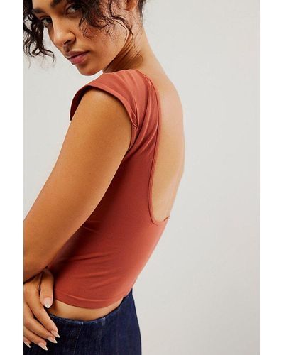 Intimately By Free People Low-back Seamless Tee - Orange