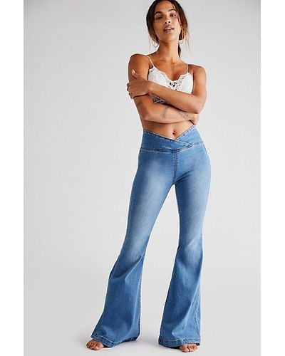 Free People We The Free Venice Beach Flare Jeans - Blue