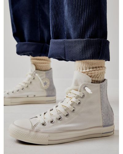 Free People Chuck Taylor All Star Velour Cozy Sneakers - Blue