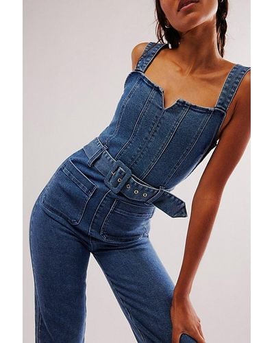 Show Me Your Mumu Jacksonville Short Sleeve Crop Jumpsuit in Blue Lyst