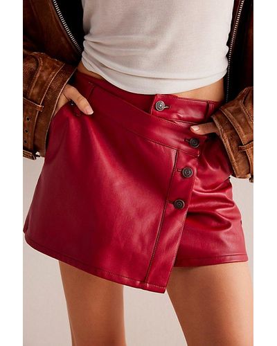 Free People Wynne Vegan Skirt At Free People In Sweet Kiss, Size: 26 - Red