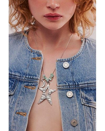 Free People Sweeny Long Pendant Necklace - Blue