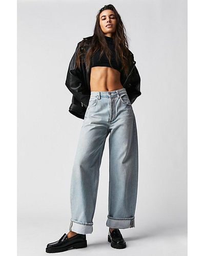 Free People Citizens Of Humanity Ayla Baggy Cuffed Crop Jeans - Blue