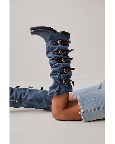 A.s.98 Tatum Over The Knee Boot - Blue