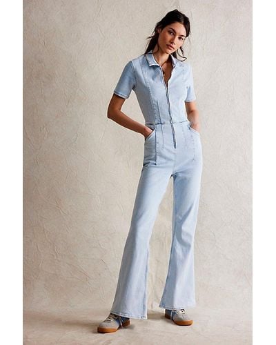 Free People We The Free Jayde Flare Jumpsuit - Blue