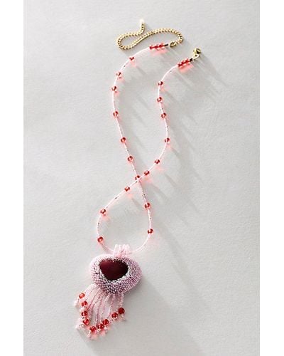 Free People Life At Sea Pendant Necklace - Red